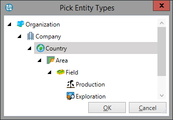 Pick Entity Types window